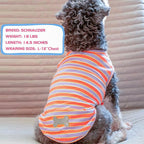 KYEESE 2Pack Dog Shirt, Soft Striped Dogs T Shirts, Lightweight Pet Tank Top, Sleeveless Dog Shirt for Medium Dogs, Stretchy Comfortable Pet Vest, Purple+Orange Striped, 2XL