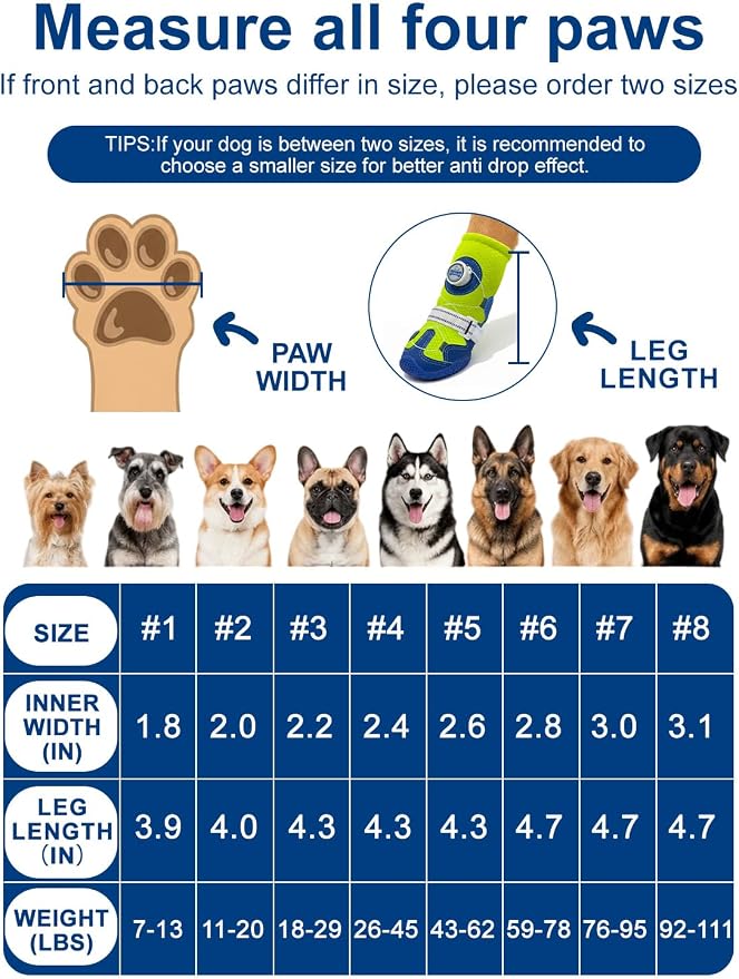 Huafly Tension Knob Dog Shoes – Twist-Lock Dog Boots & Paw Protectors for Small Medium Large Dogs,Non-Slip Sole Breathable Mesh Reflective Strap for Hiking Camping Hot Pavement & Hard Floor (Size 7)