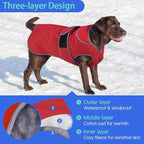 MIGOHI Reflective Waterproof Windproof Dog Coat - Warm Jacket Reversible Stormguard Winter Vest for Small to Large Dogs (Red, XL)