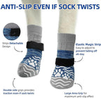 PUPTECK Anti Slip Dog Socks, Shoes with Grippers to Prevent Licking Hardwood Floors Traction, Rubber Boots & Paw Protectors, Senior Dogs Booties Navy Blue