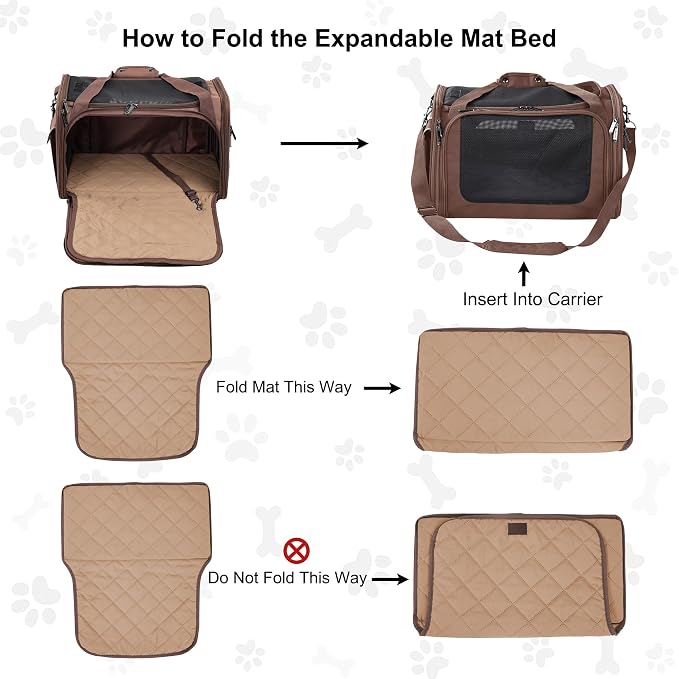 EliteField Deluxe Soft Pet Carrier for Cats and Dogs (3-Year Warranty) | Airline Approved, Waterproof Fabric, Scratch-Resistant Mesh, Expandable Mat, Built-In Leash, Suitcase Sleeve, Seat Belt Loops