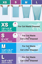 BOS Amazing Odor Sealing Cat Waste Disposal Bags - Durable and Unscented [Size: M, Color: Light blue] (90 Count, Pack of 2) (180 Bags)