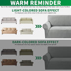 MAXIJIN Stretch Extra Large Couch Cover Sofa Covers (91"-110" Oversized Sofa Slipcovers with Non-Slip Foam & Elastic Strap, Dog Cat Pet Friendly Furniture Protector (X-Large, Light Gray)