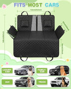 Dog Car Seat Cover, 600D Heavy Dute Car Seat Cover for Dogs Pets,100% Waterproof Anti-Scratch Nonslip Dog Hammock for Cars, Seat Covers Protector with SeatBelt for Sedan SUV Truck XLPRO Hard Black