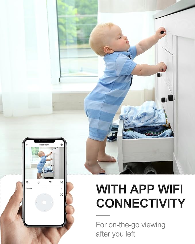 AOBOCAM HD Mini Camera for Indoor Security with App Control Motion Detection & Night Vision Wireless WiFi Rechargeable Pet Camera for Home/Office 24/7 Cycle Save (Dark Black-4K) | Night Vision, Motion Detection, App Control, Rechargeable Battery, for N...