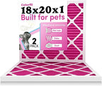 18x20x1 Air Filter by Colorfil | Color Changing Filters for Cat and Dog Odor | MERV 8 Furnace AC Filter for Pet Hair and Dust | 17.5"x19.5"x0.75" Exact Size | Pack of 2