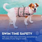 Dog Life Jacket — Premium Swim Vest with SafeChin Anti-Choke Collar | PAWS Aboard Pink | RapidLift Rescue Handle, D-Ring, Reflective Trim | Boating, Kayaking, Pool | XX-Small (Under 6 lbs)