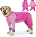 Dog Onesie Coat - Water-Repellent & Stretchable, Dirt-Resistant Outdoor Puppy Suit with Reflective Strips | Controls Shedding | for Small, Medium, Large Dogs (Fuchsia Pink, 6XL(Weight 85-100 lbs))
