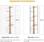 FUKUMARU Wall-Mounted Cat Tree for Small & Medium Cats | 5-Tier Tall, Scratching Post, Indoor Cat Wall Shelves, Climbing Tower, For Climbing, Scratching & Lookout
