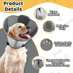 Upgraded Dog Cone Collar for Large Medium Dogs, Soft Dog Cone with Double-Layer Design, Adjustable Pet Recovery Collar for Dogs After Surgery, Elizabethan Collar (L, Grey)