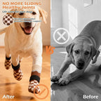 EXPAWLORER Dog Socks to Prevent Licking Paws with Grippers for Hot Pavement | For Hardwood Floors Anti Slip, Reflective Dog Boots & Paw Protectors Shoes Booties with for Senior Small Medium Large Dogs L