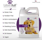 Lillian Ruff PRO Formula Ultra Concentrated Dog Shampoo – Makes 4 Gallons/30 Bottles, 30:1 Dilution, Professional Pet Shampoo for Sensitive Skin | Deodorizing & pH-Balanced Made in USA Gallon+Pump