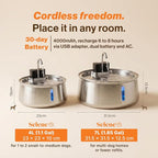 Selene Wireless Doggy Fountain, 7L (1.85 Gal) Cordless Dog Water Fountain for Dogs Inside, Stainless Steel Pet Fountain, 4-Layer Filtration, 30-Day Battery