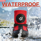 Dog Booties with Micro-Adjustable Dial, Waterproof Dog Shoes for Large Medium Small Dogs, Rugged Non-Slip Rubber Paw Protectors for Hot Pavement and Snow, Hiking 4PCS (RED, Size 6)