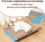 Cardboard Cat Scratcher Bed 22x16” Large Cat Scratch Pad for Cats | Curve Cat Scratcher Couch for Multi-cat Households, Widened & Thickened, Scratch Resistant, with Catnip