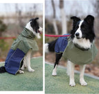 MAMORE Dog Raincoat with High Collar - Waterproof Adjustable Dog Rain Jacket, Lightweight Reflective Pet Rain Coat for Small Medium Large Dogs for Outdoor Walking Hiking(Green&Navy, Small)