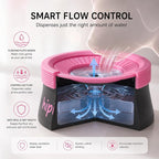 Dog Water Bowl No Spill with Floating Disk,Floating Pet Water Bowl for Dogs and Cats, for Travel and Home (Black+Pink(600ml))