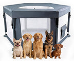 55x55x27.5 in Sturdy Dog Playpen Indoor, Heavy Duty Puppy Play Pen with Removable Zipper Top & Easy-Detach Washable Bottom, Secure Playpen for Dogs