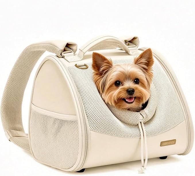 Small Dog Cat Chest Carrier Backpack,Adjustable Ventilated Front Facing Backpack Carrier for Small Dogs Cats Puppy,Airline Approved Lightweight Doggy Backpack for Travel Hiking Outdoor