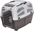 Skudo by MidWest 32-Inch Travel Carrier, Gray, Fits Pets up to 40 lbs | Hard-Sided Pet Carrier, Travel Crate with Handle, Ventilated Design, Locking Tabs, Easy Assembly