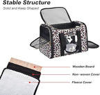Petmolico Cat Carrier Soft-Sided Airline Approved, Medium, Medium, Leopard | For small/medium cats & puppies up to 16 lbs, 3 open doors, travel-friendly pet bag