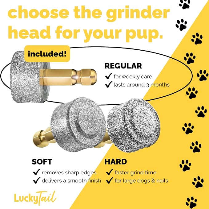 Dog Nail Grinder - Regular - Replacement Head - for Small, Medium & Large Dogs - Premium Quality - Diamond Tip Drill Bit - Professional Dog Nail Trimmers - Grooming Tool kit - 1 Pack