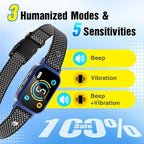 2 Pack Bark Collar, Smart Dog Bark Collar for Large Medium Small Dogs, Rechargeable Ultra-Light Training Collar with Beep Vibration, Anti Barking Device with 5-Level Sensitivity (BlackBlue)