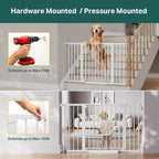 Cumbor 29.7-51.5 in Extra Wide Baby Gate for Stairs, Dog Gate Indoor White | Mom's Choice Awards Winner, Auto Close with Double Lock, One-Hand Open Child Gate for Toddlers & Pets, Pressure Mounted