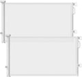 2Pack Retractable Baby Gates for Stair, 58" Extra Wide Mesh Dog Gate | Child Gate for Toddler Pet, Indoor and Outdoor Use, Easy Install, 34" Height, White