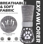 EXPAWLORER Dog Socks to Prevent Licking and Slipping, Summer Dog Shoes for Hot Pavement, Paw Protectors for Hardwood Floors Anti-Slip, Dog Booties for Small Medium Large Senior Dogs,Black Grey XL