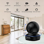 wansview Security Camera, IP Camera Dual Band 5G & 2.4G Wi-Fi, Q5 5MP Black | Home Indoor Camera for Baby/Pet/Nanny, 2 Way Audio Night Vision, Compatible with Alexa, with TF Card Slot and Cloud