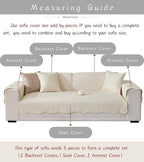 Luxury Vintage Cotton Embroidery Sofa Cover Soft Farmhouse Seat Cushion Cover Floral Quilted Sectional Couch Cover Anti-Slip Sofa Slipcovers Furniture Protector for Dogs Cats (Beige,28"x28")