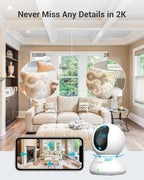 blurams 5G Cameras for Home Security, 360° PTZ Pet/Dog Indoor Camera, 2Pack | 2K, Dual-Band WiFi6, Free Human/Motion/Sound Detection, 2-Way Talk, Night Vision, Works with Alexa & Google Assistant