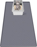 Cat Litter Mat for Litter Box 51"x25.6" Extra Large Silicone Mat,Light Grey | Waterproof Non-Slip Litter Box Mat with Raised Edges, Cat Litter Trapping Mat for Pet, Cat Litter Rug for Floor