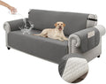 100% Waterproof Couch Cover for Dogs with Non-Slip & Side Pockets 68", Furniture Protector Sofa Covers, Washable Cushion Covers for Pets Kids Cat-3 Cushion Couch Darkgrey