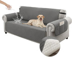 100% Waterproof Couch Cover for Dogs with Non-Slip & Side Pockets 68", Furniture Protector Sofa Covers, Washable Cushion Covers for Pets Kids Cat-3 Cushion Couch Darkgrey