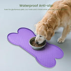 PWTAA Dog Food Mat Anti-Slip Silicone Dog Bowl Mat Thicker Pet Placemat Waterproof Cat Feeder Pad with Raised Edge Puppy Kitten Feeding Mats Suitable Small Medium-Sized Dogs Cats Eating Tray