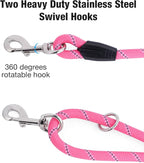 16FT Dog Leash for Dog Training, Heavy Duty Dog Lead for Large Medium Small Dogs Outside Walking, Playing, Camping, or Yard, Pink