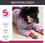 FUAMEY Dog Recovery Sleeve with Elbow Protector, Pink Stripes S | Stop Licking Joints,Pet Long Sleeve Suit, Protecting Dog's Front Leg Chest Arm Wounds, Cover Skin Conditions,Hot Spots
