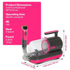 Dog Grooming Vacuum Kit with Clippers and Nail Grinder, 1.2L Pet Grooming Vacuum for Shedding, Low-Noise Dog Hair Vacuum with Grooming Brush for Home Cleaning Grooming,Dyson-Style Gray