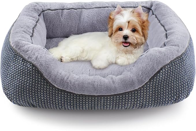 INVENHO Small Dog Bed Orthopedic Warming Soft Calming Sleeping Durable with Anti-Slip Bottom