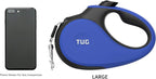TUG 360° Tangle-Free Retractable Dog Leash with Waste Bag Dispenser (Large, Blue)