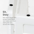 IRIS USA 8-Panel Dog Playpen, Pet Enclosure, White | Puppy Training, Multi-Shape Setup, Flexible Boundary, Configurable Layout, Tool-Free Assembly, Stable Non-Tip Base