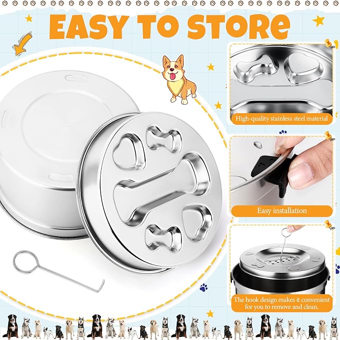 Vesici Slow Feeder Dog Bowls Set 3.2l No Spill Water Bowl and 2 Cups 304 Stainless Steel Dog Slow Feeder Food Bowl Puppy or Cat Food Holder Dishwasher Pet Supplies