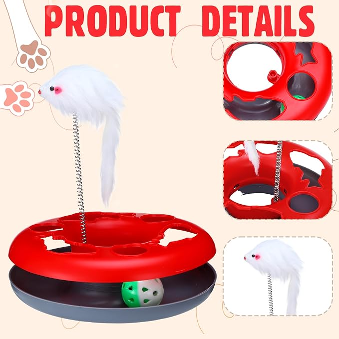 12pcs Cat Tunnel Set Large Collapsible Pet Tunnel Tube S-Shaped Maze Cats Indoor Cat Toy with Stick Pet Blanket Turntable Toy Balls Mice Fish and Noise Paper Ball Kitten Exercise Play