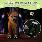 Dog Shoes for Large Dogs, 360°Anti Slip Medium Dog Boots & Paw Protectors Winter Snowy, Waterproof 4Pcs Dog Booties with Reflective Strips (Size 1: 1.57''x2.09''(W*L), Green)