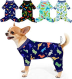 Bienbee Dog Pajamas, 4 Pack Adjustable Onesies for Small to Large Dogs XS | Dog Shedding Suit with Soft Fabric, Breathable & Stretchy, and Adjustable Back Length for Sleeping Lounging and Daily Use