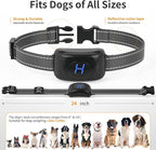 2 Pack No Shock Vibration Bark Collar for Large & Medium Dogs - Safe & Humane Dog Bark Collar with Beep & Vibration, 3 Adjustable Sensitivity Levels, 100% IPX7 Waterproof Black and Black