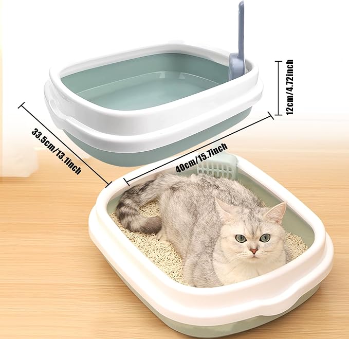 Kitten Starter Kit - 15 Piece Cat Essentials Set Includes Litter Box, Toys, Collars, Scratch Pad, Nail File, Automatic Feed Bowls, Grooming Gloves