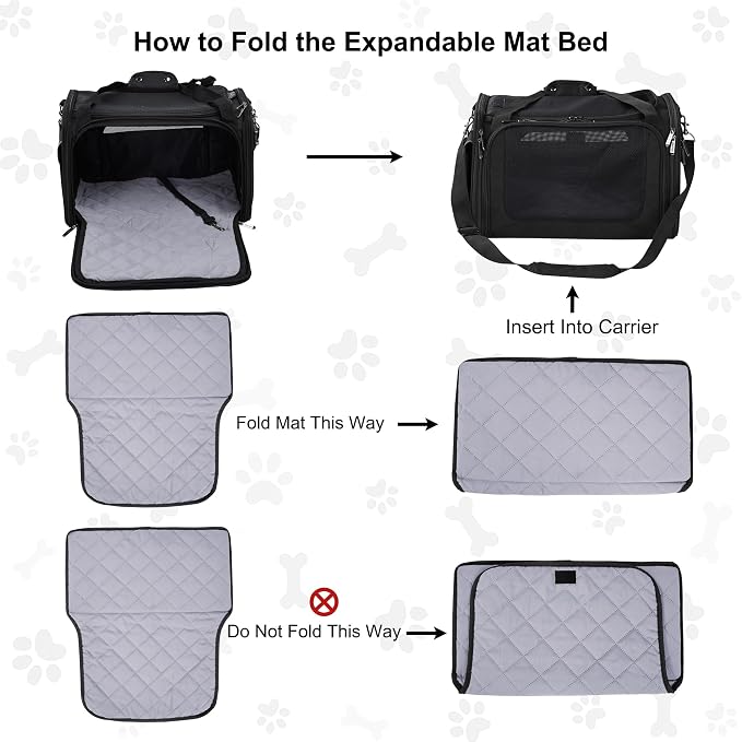 EliteField Deluxe Soft Pet Carrier for Cats and Dogs (3-Year Warranty) | Airline Approved, Waterproof Fabric, Scratch-Resistant Mesh, Expandable Mat, Built-In Leash, Suitcase Sleeve, Seat Belt Loops